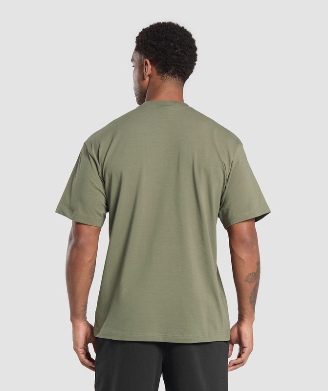 Gymshark Essential Oversized T-Shirt Base Green | 83491ZDAN