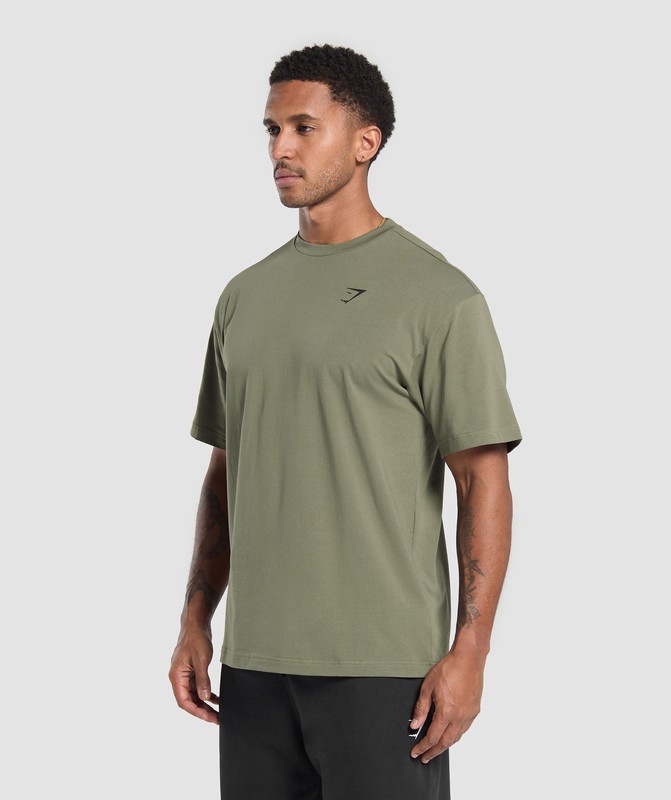 Gymshark Essential Oversized T-Shirt Base Green | 83491ZDAN