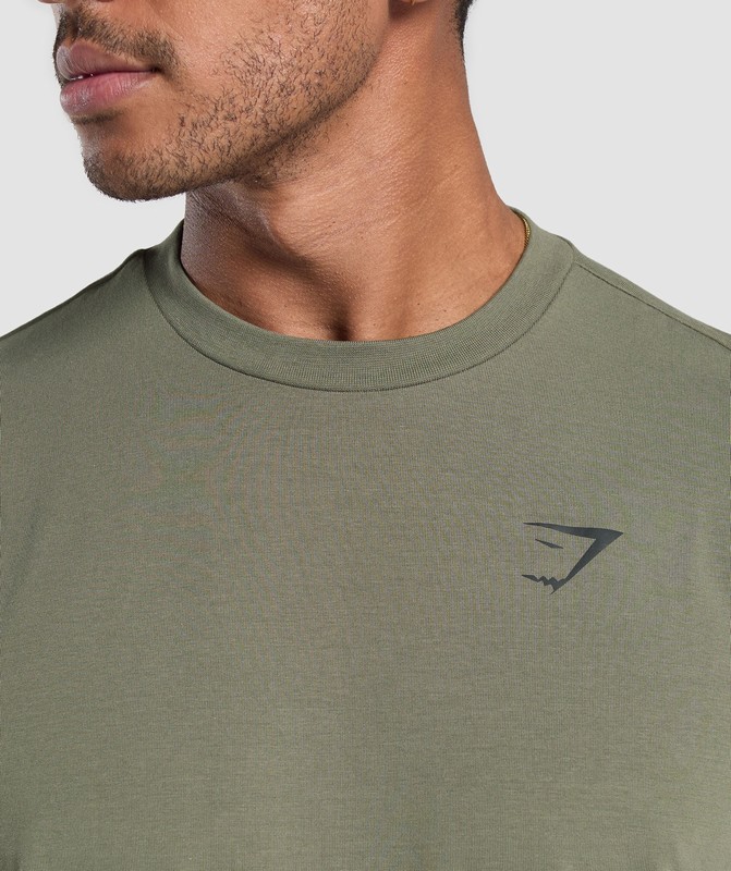Gymshark Essential Oversized T-Shirt Base Green | 83491ZDAN