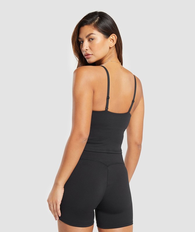 Gymshark Everyday Cami Tank With Shelf Black | 49572SYXZ