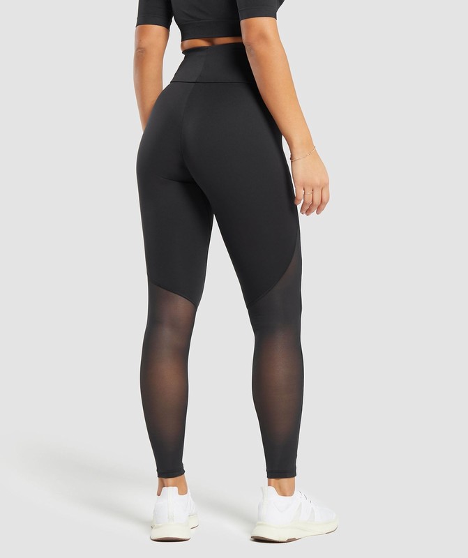 Gymshark Everyday Mesh Legging Black | 62549CMFJ