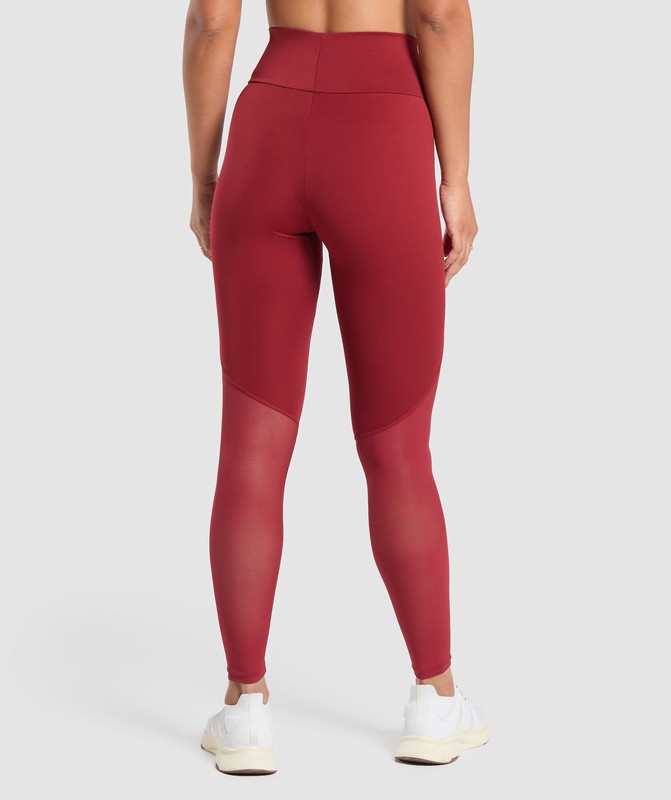 Gymshark Everyday Mesh Leggings Reps Red | 65287WCNS