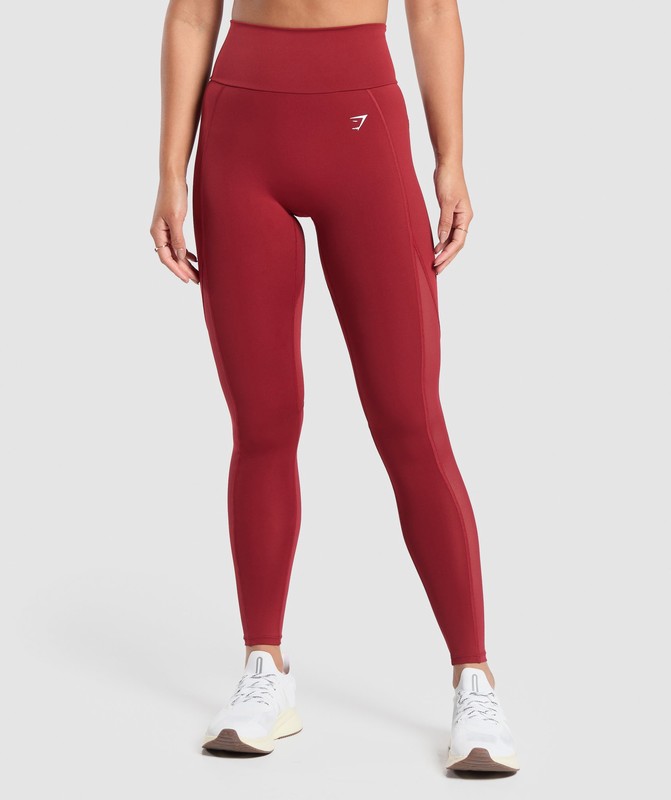 Gymshark Everyday Mesh Leggings Reps Red | 65287WCNS