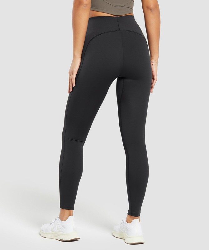 Gymshark Everyday Scoop Leggings Black | 14685WFNJ