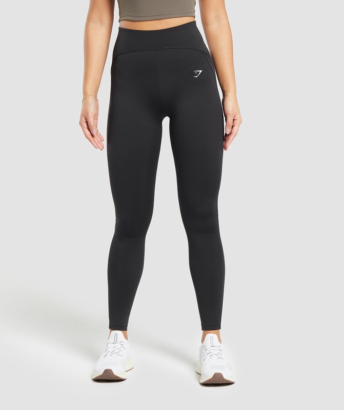 Gymshark Everyday Scoop Leggings Black | 14685WFNJ