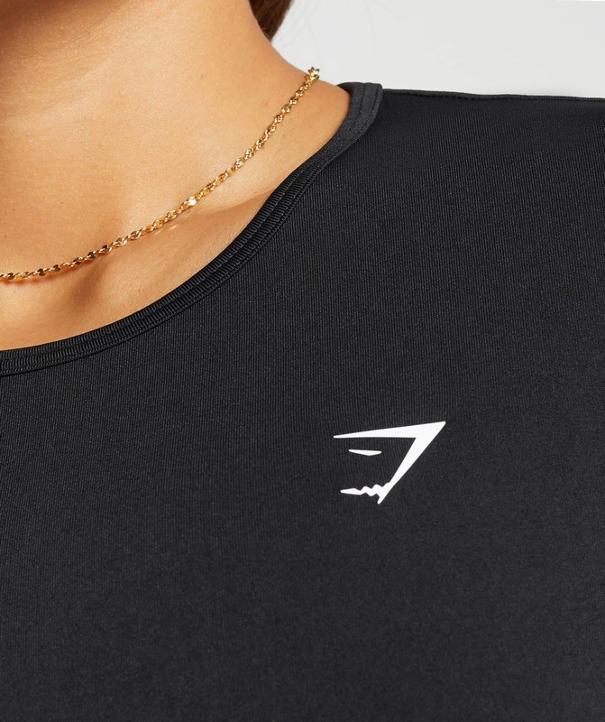 Gymshark Everyday Seamless Crop Top Black | 96137HGRA