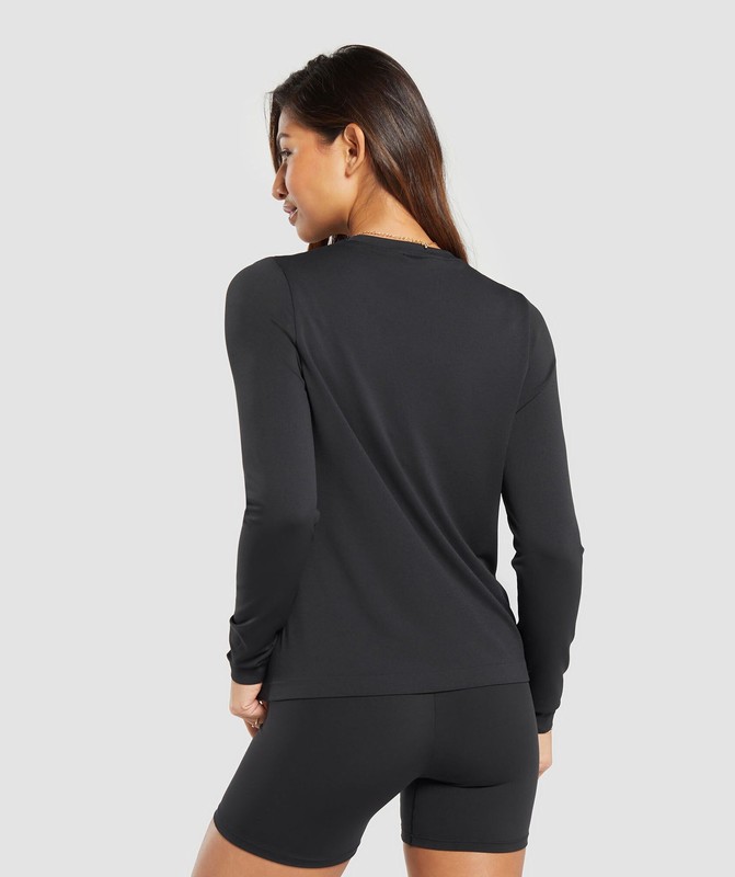 Gymshark Everyday Seamless Long Sleeve Top Black | 28697DQNZ