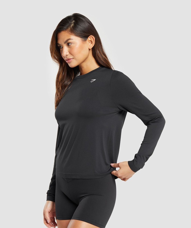 Gymshark Everyday Seamless Long Sleeve Top Black | 28697DQNZ