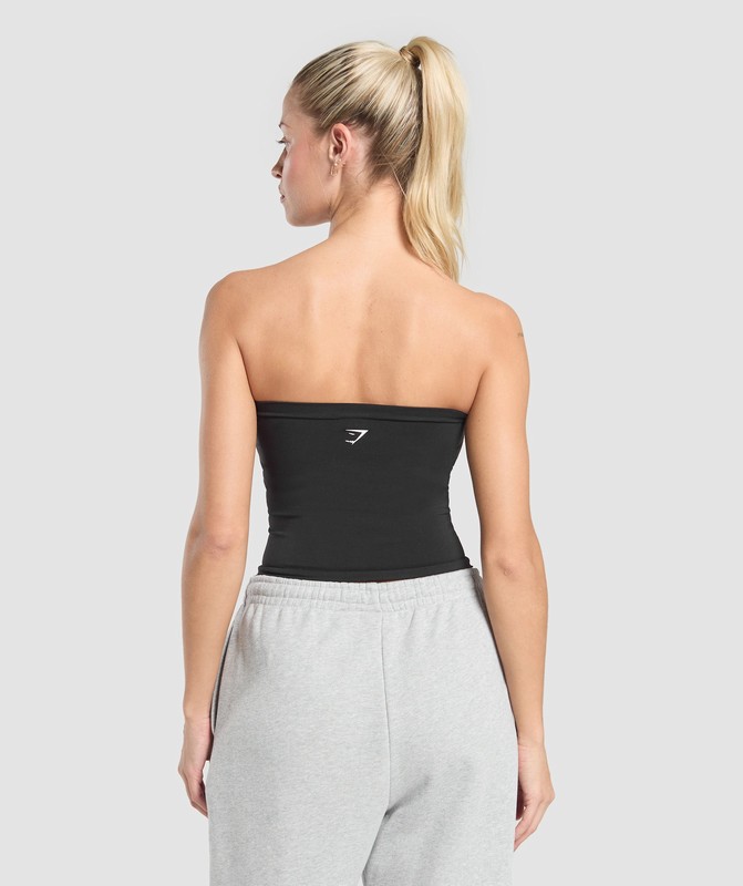 Gymshark Everyday Seamless Midi Tube Top Black | 06194OFAV