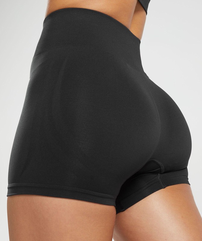 Gymshark Everyday Seamless Shorts Black | 82396ZCFJ