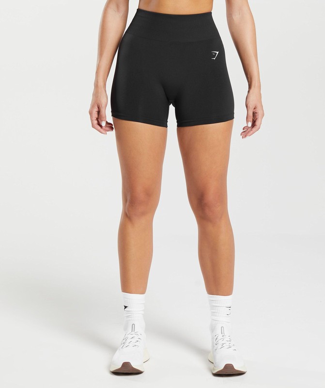 Gymshark Everyday Seamless Shorts Black | 82396ZCFJ