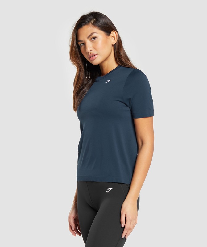 Gymshark Everyday Seamless T-Shirt Navy | 28034HROG