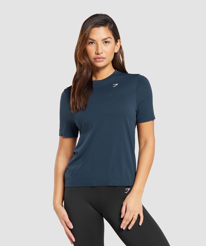 Gymshark Everyday Seamless T-Shirt Navy | 28034HROG