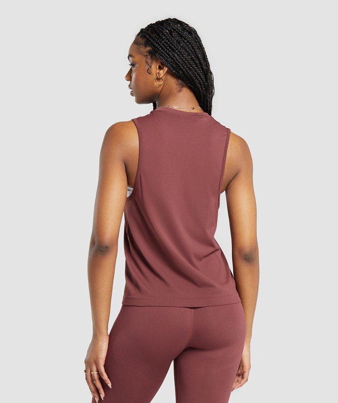 Gymshark Everyday Seamless Tank Burgundy Brown | 84176NEQP