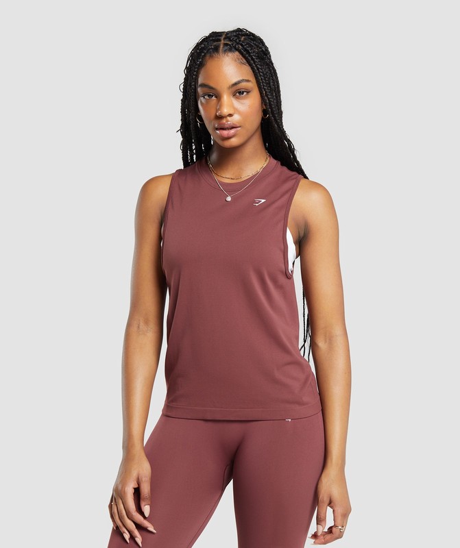 Gymshark Everyday Seamless Tank Burgundy Brown | 84176NEQP