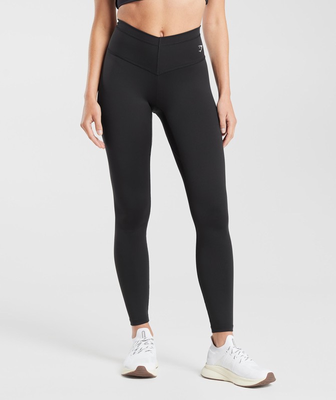 Gymshark Everyday V Waistband Leggings Black | 34071DRBC
