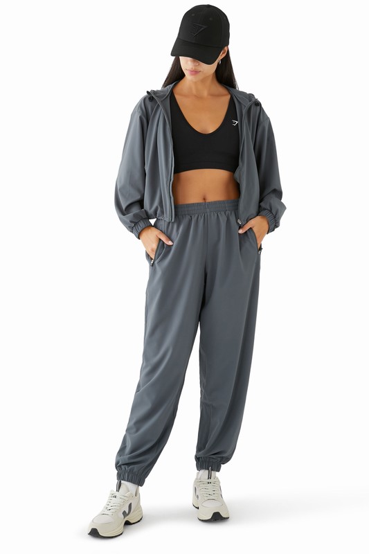 Gymshark Everywear Cropped Lightweight Jacket Slate Teal | 97026SJQT