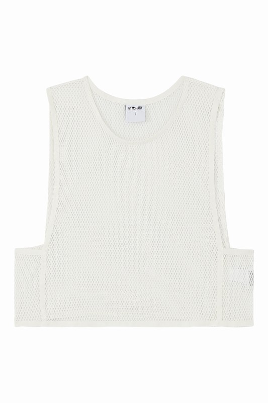 Gymshark Everywear Cropped Mesh Tank Soft White | 96140CMVZ