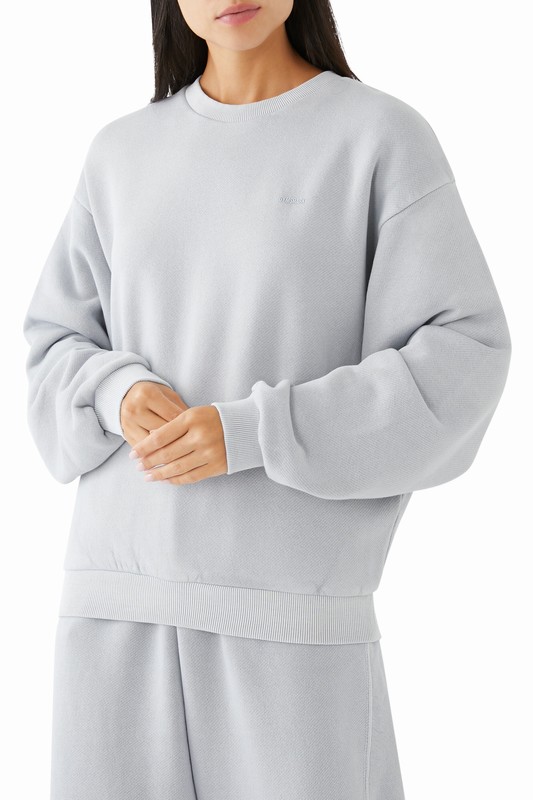 Gymshark Everywear Relaxed Sweatshirt Ice Grey / Pigment Garment Dye | 09267VCYM