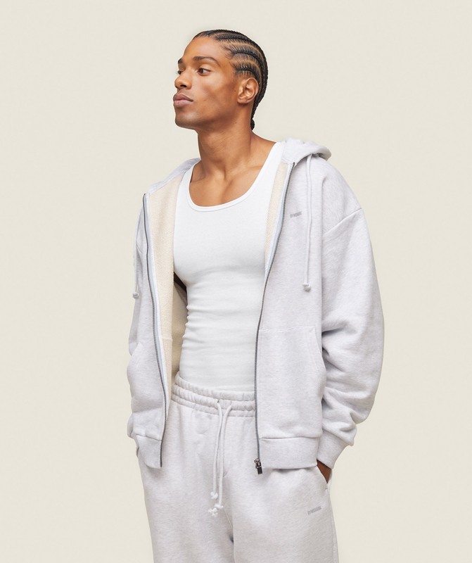 Gymshark Everywear Relaxed Zip Hoodie Bros Soft Grey Marl | 80375IDRH