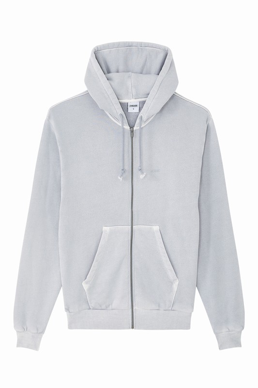 Gymshark Everywear Relaxed Zip Hoodie Ice Grey / Pigment Garment Dye | 87095QHEM