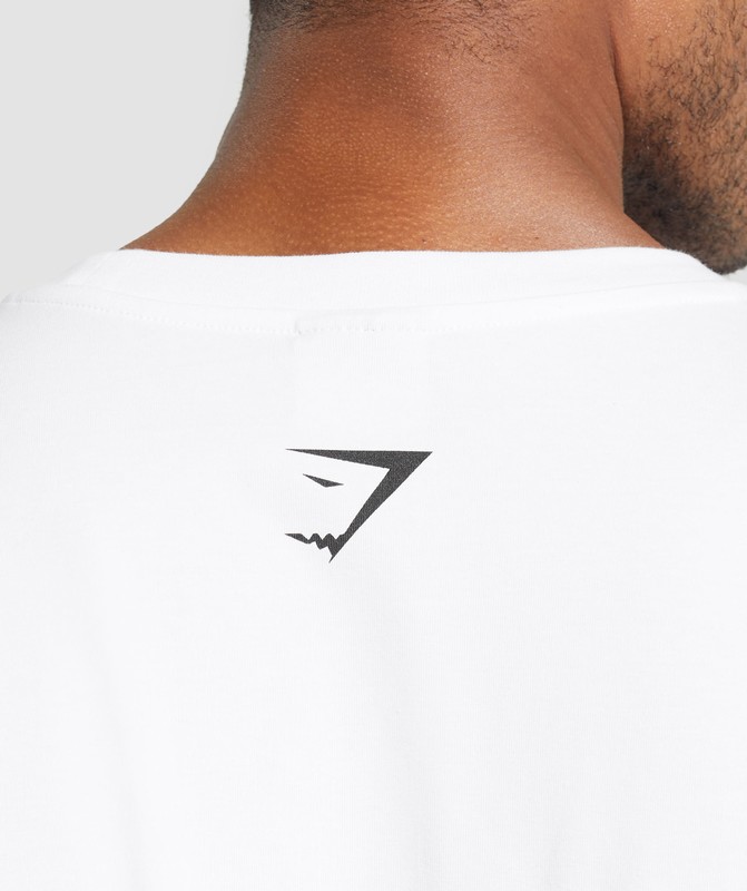 Gymshark Falcon Lifting Oversized Graphic T-Shirt White | 95403HVAF