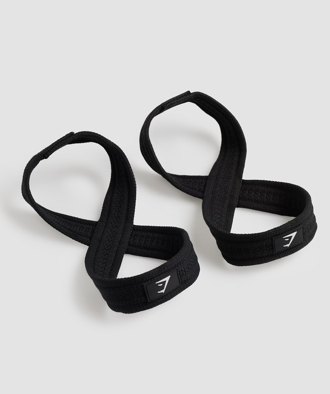 Gymshark Figure 8 Lifting Straps Black | 01569HZMY