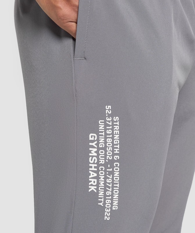 Gymshark Fitness Apparel Woven Joggers Brushed Grey | 83426SYFZ