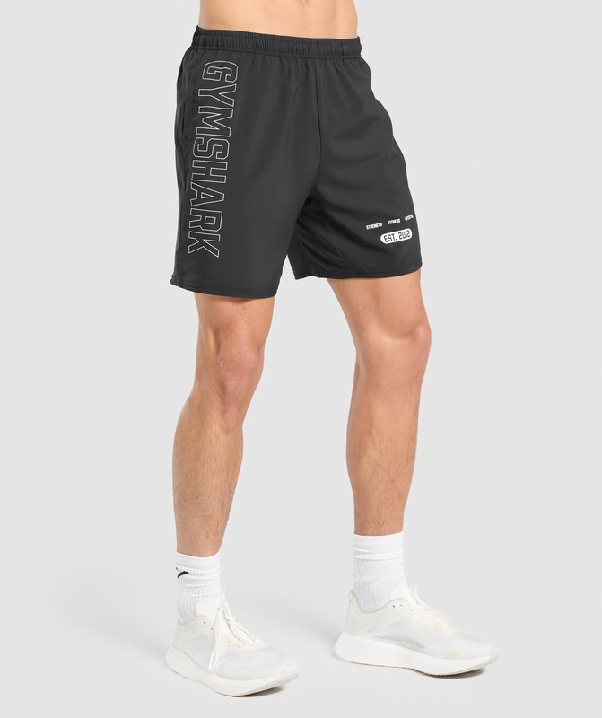 Gymshark Fitness Graphic Shorts Black | 65348YMWX