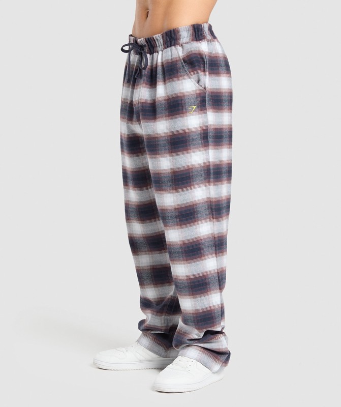 Gymshark Flannel Pants Heavy Blue | 51680VDIS