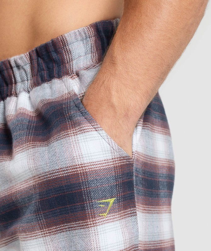 Gymshark Flannel Pants Heavy Blue | 51680VDIS