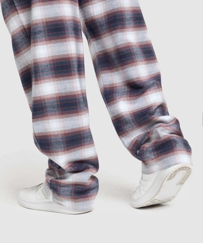 Gymshark Flannel Pants Heavy Blue | 51680VDIS