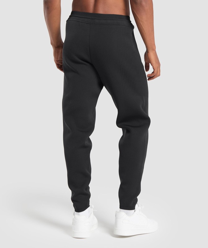 Gymshark Flat Knit Joggers Black | 59786RZKE