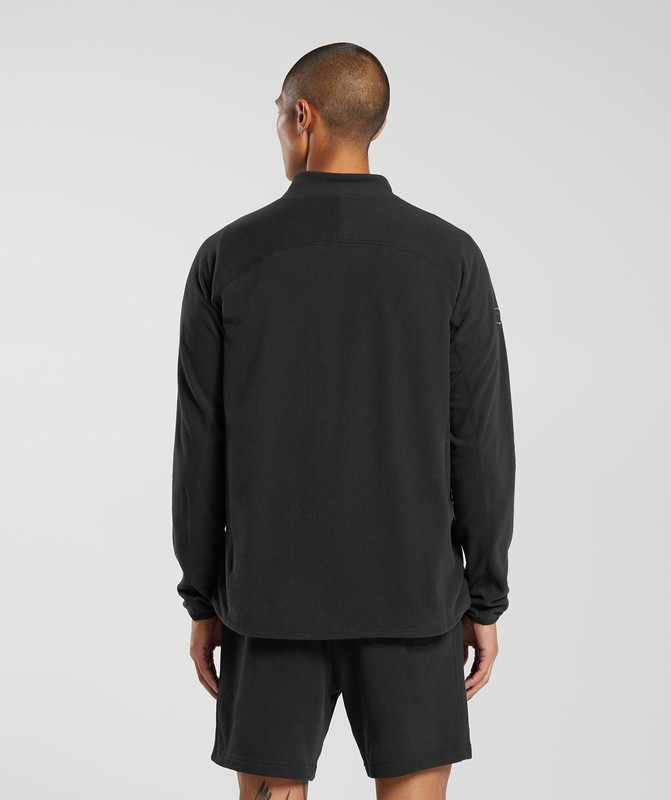 Gymshark Fleece 1/4 Zip Black | 35176ZIDN