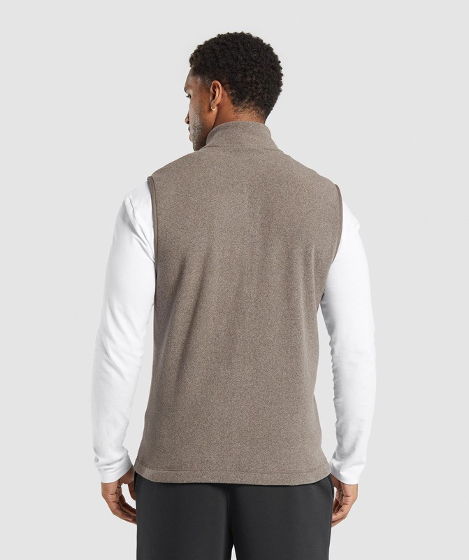 Gymshark Fleece Vest Camo Brown / Sand Brown | 10234UWYN