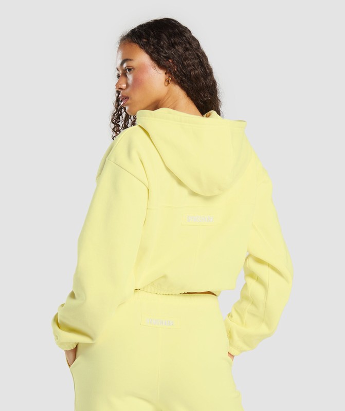 Gymshark Fleece Zip Hoodie Refresh Yellow | 57063VKEF