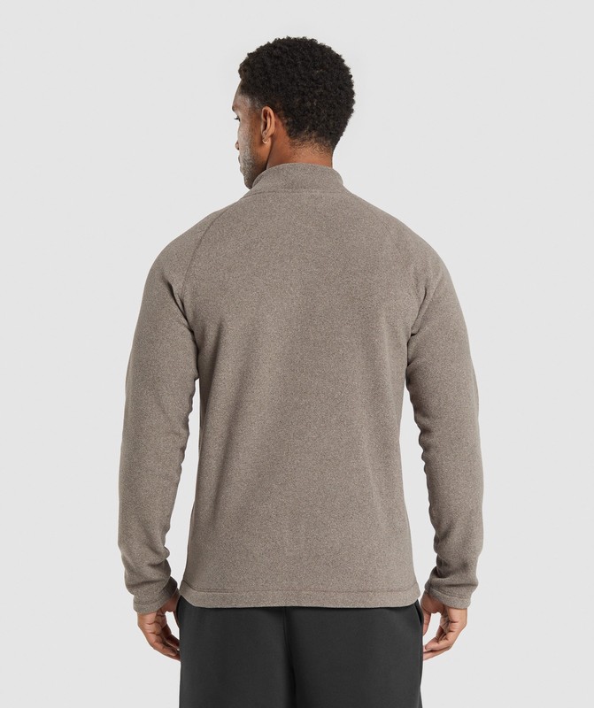 Gymshark Fleece Zip Through Jacket Camo Brown / Sand Brown | 47302NWQX