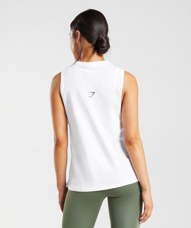 Gymshark Fraction Tank White | 16405QEOH