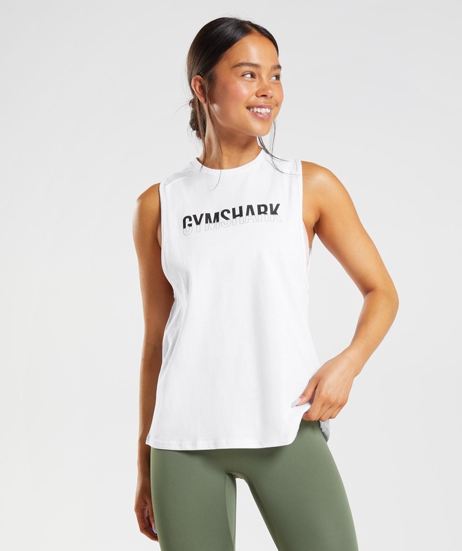 Gymshark Fraction Tank White | 16405QEOH