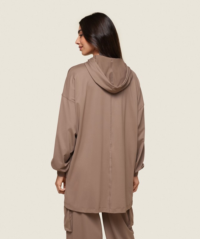 Gymshark GS x Leana Deeb Oversized Hoodie Soul Brown | 13654VOSG
