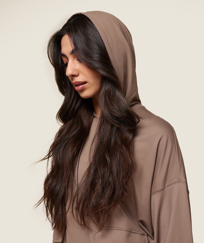 Gymshark GS x Leana Deeb Oversized Hoodie Soul Brown | 13654VOSG