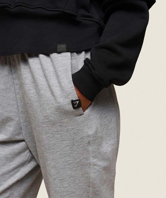 Gymshark GS x Leana Deeb Training Joggers Light Grey Marl | 12064ZYEX