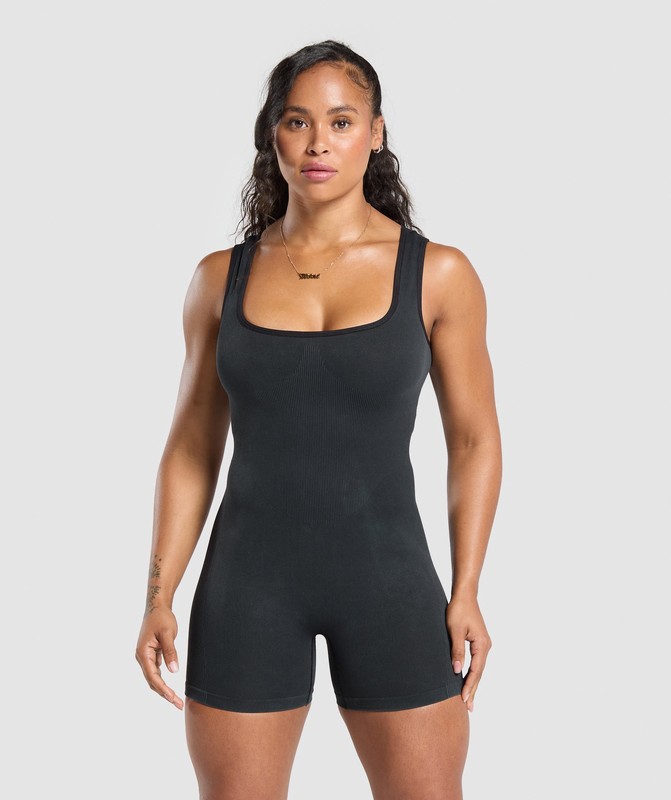 Gymshark Gains Seamless All-In-One Black | 68207CSEJ