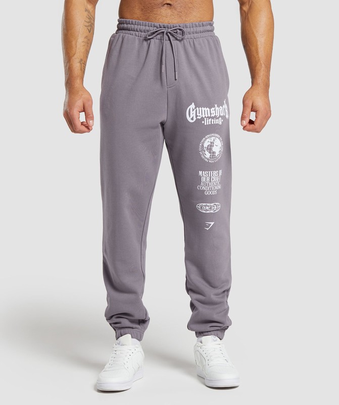 Gymshark Global Lifting Oversized Essential Joggers Fog Purple | 68913QDLN