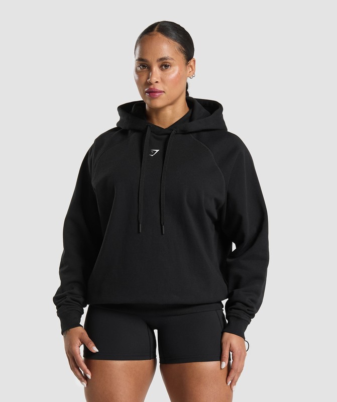 Gymshark Graphic Reaper Oversized Hoodie Black | 21795OEIT