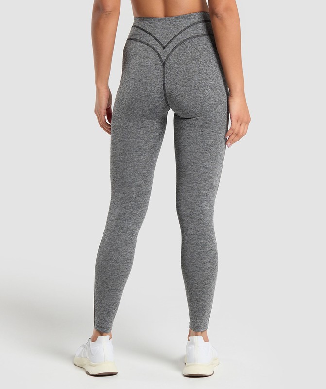 Gymshark Heart Marl Leggings Black | 48795QSPL