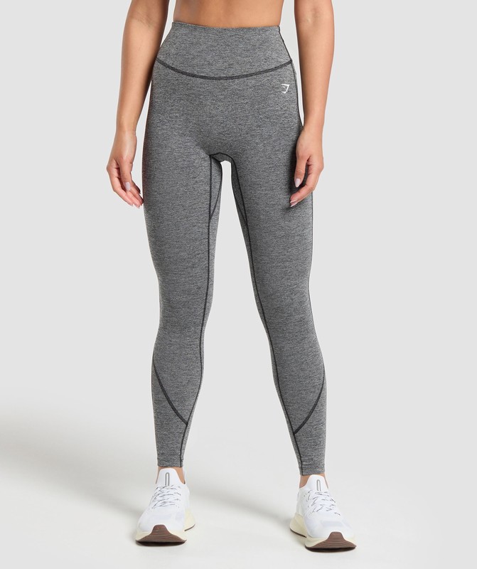 Gymshark Heart Marl Leggings Black | 48795QSPL