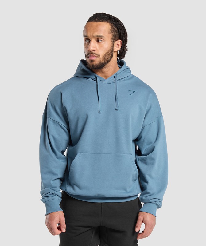 Gymshark Heavy Duty Apparel Hoodie Faded Blue | 51803RTFX