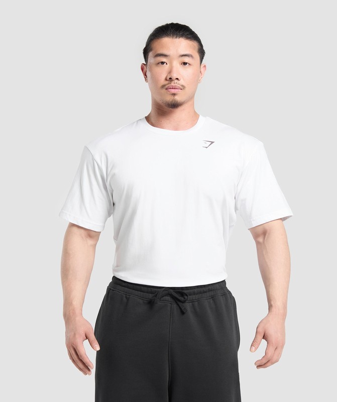 Gymshark Heavy Duty Apparel T-Shirt White | 79580VOSW