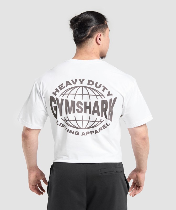 Gymshark Heavy Duty Apparel T-Shirt White | 79580VOSW